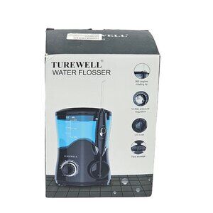 Turewell Water Flossing Oral Irrigator 600ML Dental Teeth Cleaner Electric 8 Tip